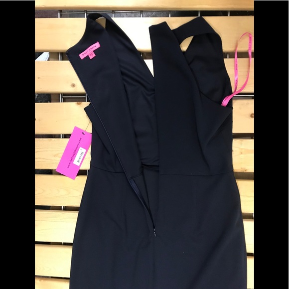 Betsy Johnson ruffle hem v-neck dress navy,NWT - Picture 6 of 8